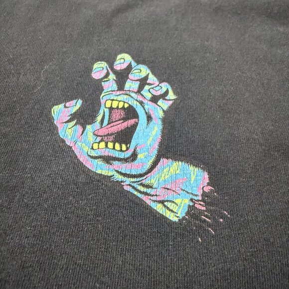 VINTAGE Santa Cruz Shirt Size L Black Y2K  Screaming Hand Creature Logo Tee - Picture 2 of 6